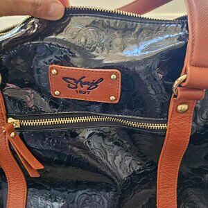 Sharif Black Leather duffel bag